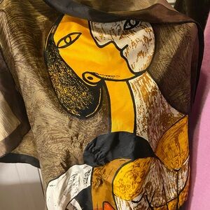 Artistic Picasso Silk Scarf with Abstract Design